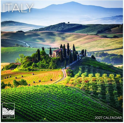 Italy 2027 Wall Calendar, 12 x 24 Hanging Pacific Waters Press
