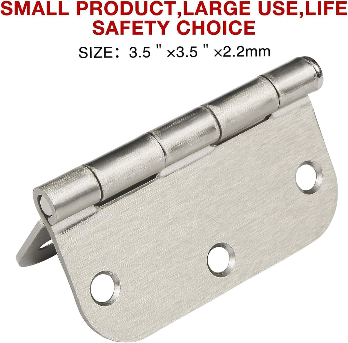 42 Pack Rounded Door Hinges Brushed Nickel 3.5 Inch Interior 5/8" 3-1/2" Flat Iron Hinge Hardware House Bifold Table Farmhouse Bedroom Office Living Room Decor 3 ½" Heavy Metal Accessories for Doors