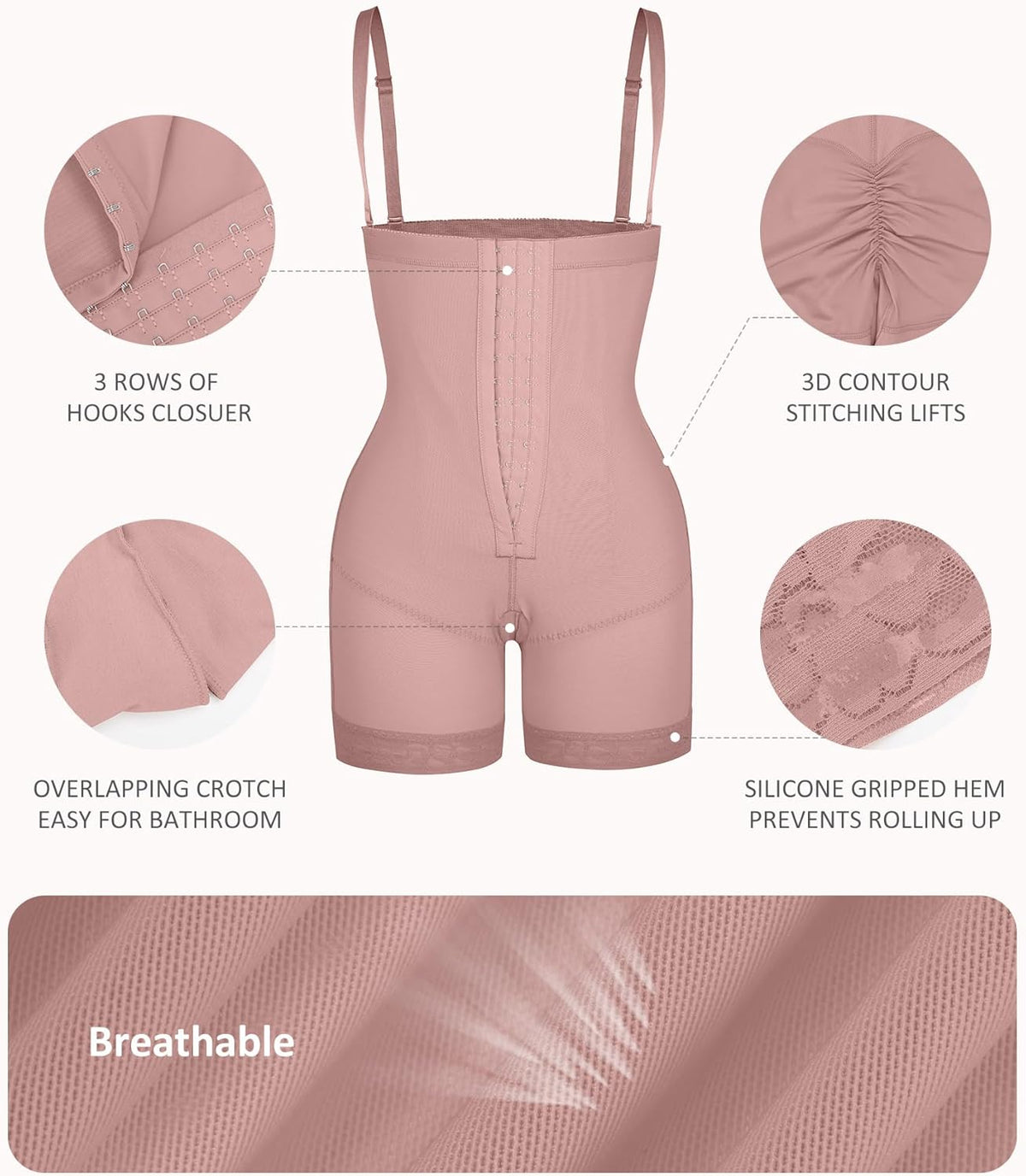 FeelinGirl Faja Body Shaper Tummy Control Shapewear for Women Butt Lifter Post Surgery Fajas Postparto Para Mujer