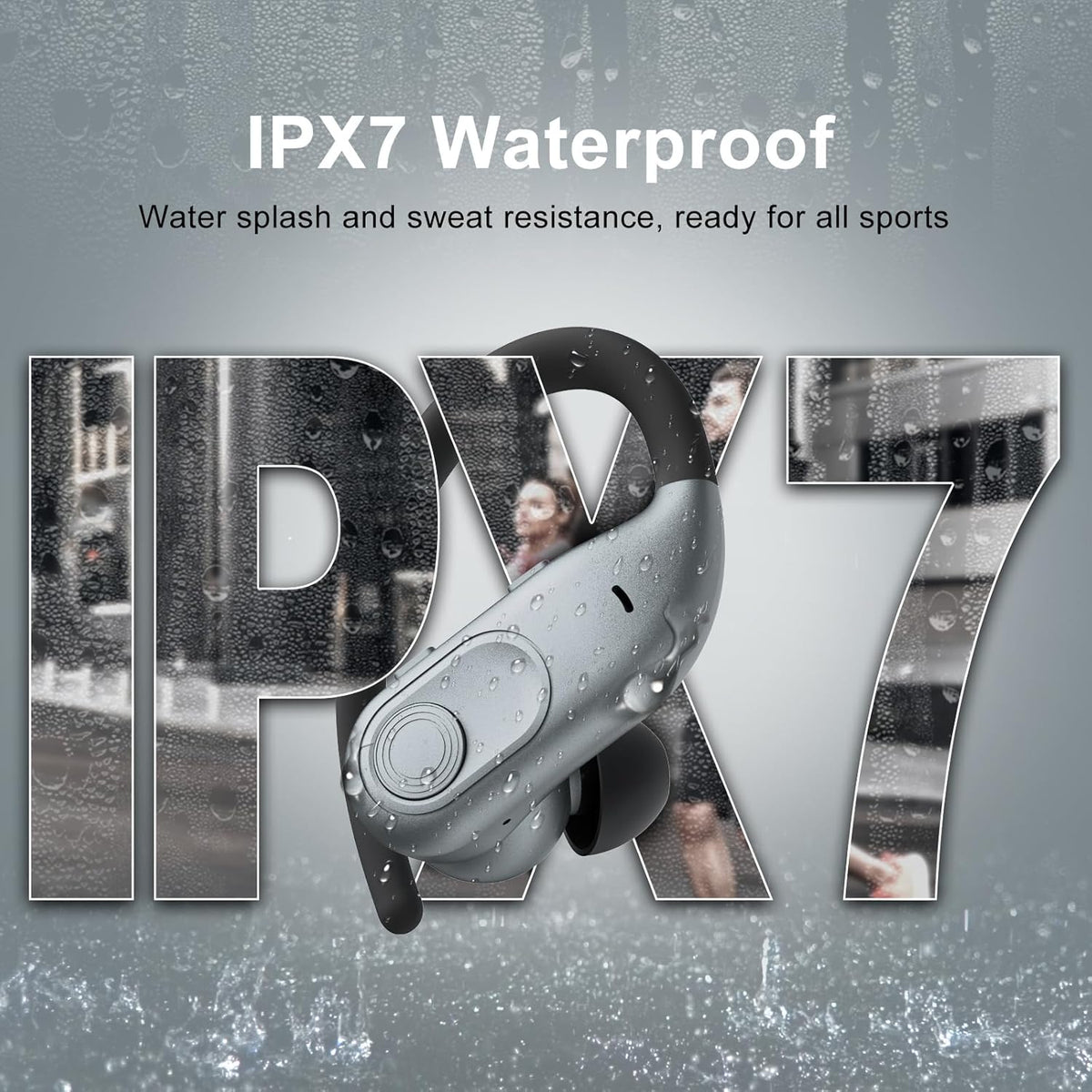 Wireless Earbuds Bluetooth Headphones 130Hrs Playtime with 2500mAh Wireless Charging Case LED Diaplay Hi-Fi Waterproof Over Ear Earphones for Sports Running Workout Gaming