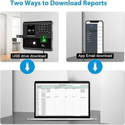 NGTeco APP Time Clock for Small Business, 4-in-1 Mode, No Monthly Fee | Employee Attendance Machine with Face, Fingerprint, RFID & PIN Check-in, 10 RFID Cards, 2.4G WiFi, Flexible Shift Management