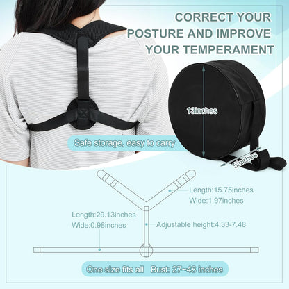 6 Pcs Back Roller Wheel Foam Padded Back Stretcher Wheel, Relaxation Yoga Roller with Carrying Bag and Upper Posture Corrector, for Pain Relief, Muscle Massage, Physical Therapy Exercise