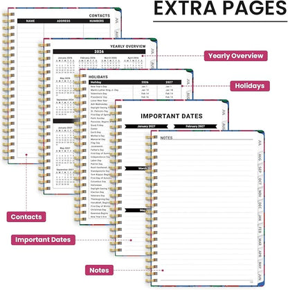 Planner 2026-2027, Academic Year Monthly & Weekly Planner Caledndar, July 2026 - June 2027, Hardcover Large Planning Agenda Book with Tabs for School Office Supplies, 8.5" x 11" - Sweet Cherries