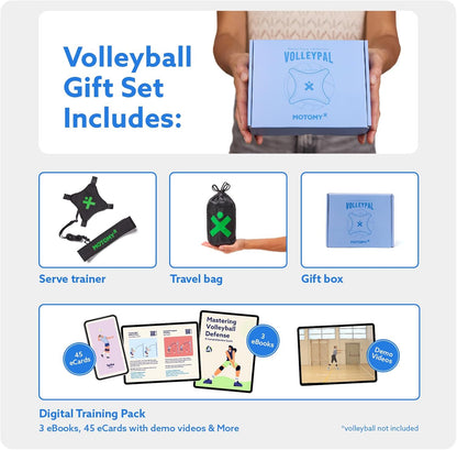 MOTOMY™ Volleyball Training Equipment Aid ‘VolleyPal’ – Solo Rebounder Trainer for Serve, Spike, Set & Pass; Indoor and Outdoor Practice Gear Gifts for Beginners & Experts