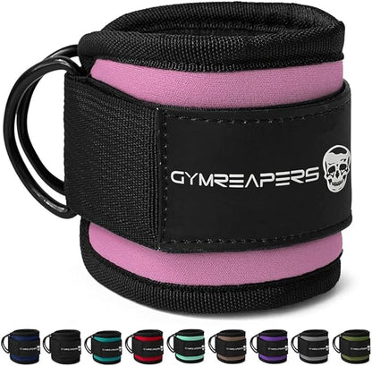 Gymreapers Ankle Straps For Cable Machine Kickbacks, Glute Workouts, Lower Body Exercises - Adjustable Leg Straps with Neoprene Padding