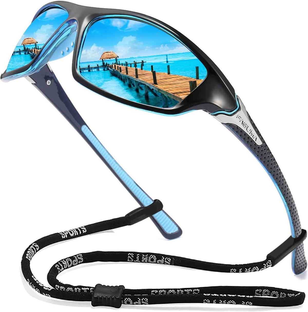 FAGUMA Sports Polarized Sunglasses For Men Cycling Driving Fishing UV400 Protection