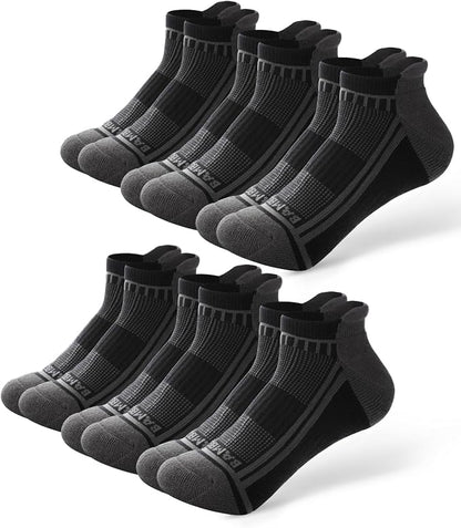 BAMBOO COOL Men's Ankle Socks Moisture Wicking Breathable Odor Control Athletic Cushioned Running Socks Arch Support 8 Pack
