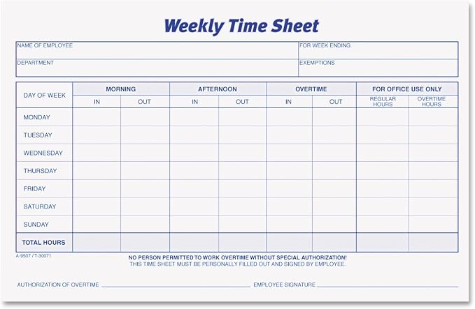 TOPS Weekly Time Sheets, One-Part (No Copies), 8.5 x 5.5, 50 Forms/Pad, 2 Pads/Pack