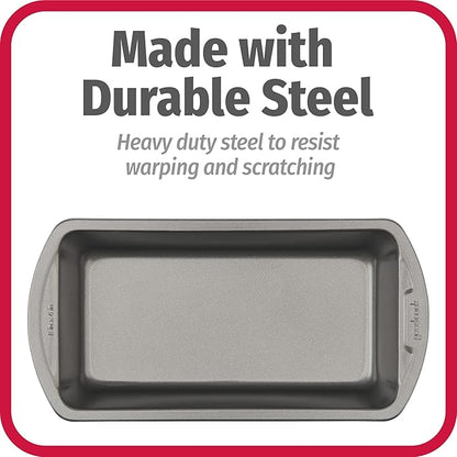 GoodCook Nonstick Loaf Pan 8 x 4-Inch Heavy-Duty Steel Bakeware with Easy-Clean Non-Stick Coating, Oven & Dishwasher Safe Pan for Meatloaf Breads Lasagnas Casseroles & More, Set of 2, Gray