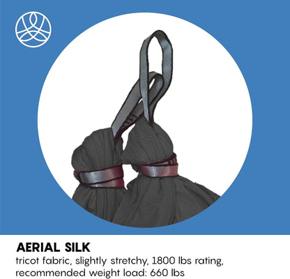 Aerial Silk Yoga Hammock & Swing for Home, Inversion Exercises, Starter Kit for All Levels - Durable with Extension Straps, Carabiners, and Pose Guide