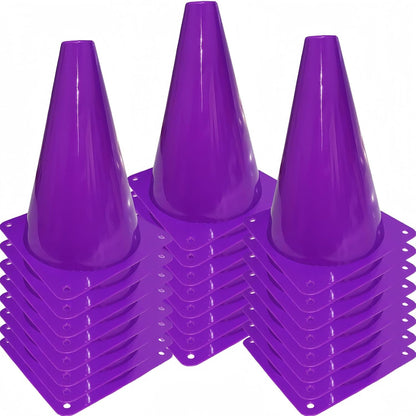 24 Pcs 7 Inch Plastic Traffic Cones, Basketball Football Drills, Skating, Sport Training Agility Markers, Indoor Outdoor Games, Multicolor