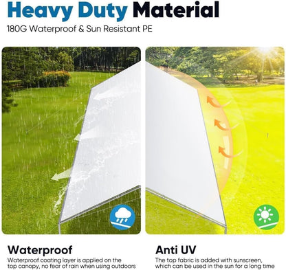 Quictent 10x15 ft Heavy Duty Car Canopy Galvanized Frame Carport Outdoor Party Tent Boat Shelter with 3 Reinforced Steel Cables - White