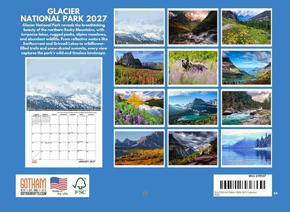 Glacier National Park Calendar 2027 Monthly Wall Calender Montana Nature 12 Month | American Made In The USA