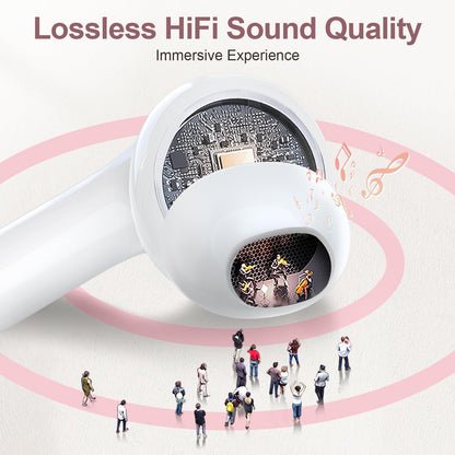 ZIUTY Wireless Earbuds Bluetooth Headphones, 50H Playtime Ear Buds with Mic, LED Digital Display Charging Case, IPX7 Waterproof, Deep Bass Stereo, in-Ear Earphone for iPhone Andriod Phone