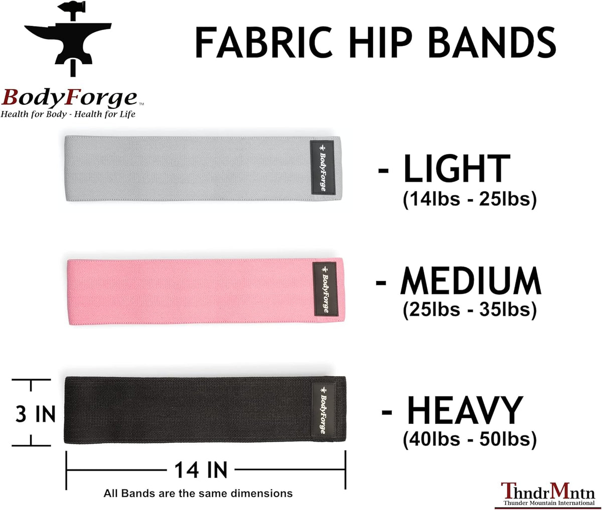 BodyForge Fabric Hip Resistance Bands & Eco-Friendly Tube Bands Sets Bundle