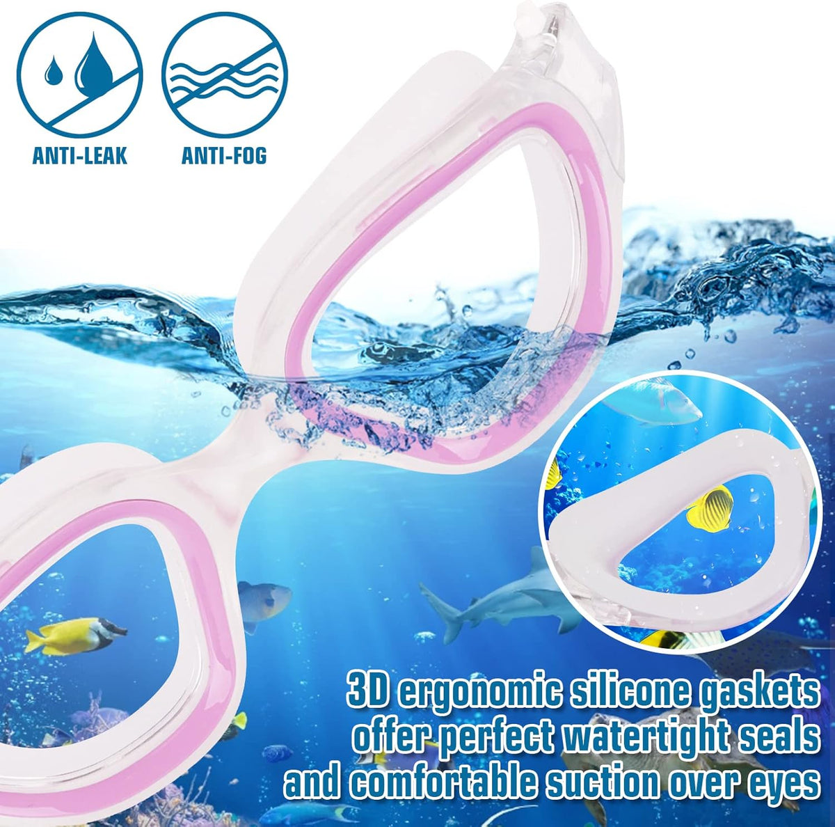 WIN.MAX Polarized Swimming Goggles Swim Pool Goggles Anti Fog Anti UV No Leakage Clear Vision for Men Women Adults Teenagers