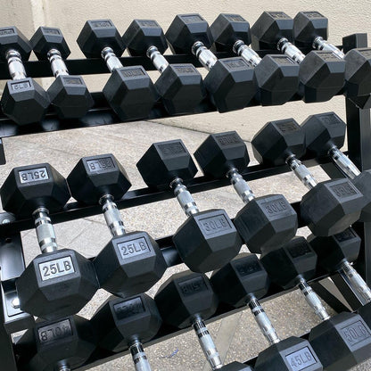 350/450/550 lbs Hex Weight Dumbbells Sets with Rack Rubber Encased Dumbbell Free Weights Set for Home Gym Weight Rack with Dumbbells Set- 450Pounds