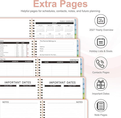 2027 Planner, Weekly and Monthly Calendar Planner Book, JAN 2027 - DEC 2027