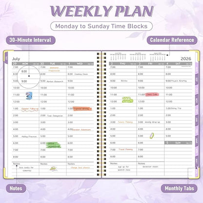 Appointment Book 2026-2027, 30-Minute Interval Hourly Planner, 6.3"×8.6"