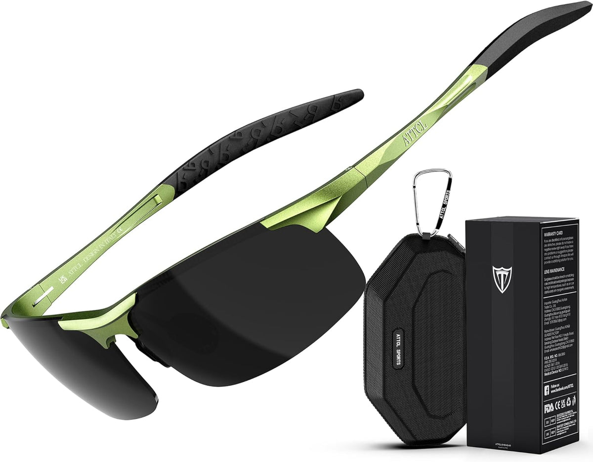 ATTCL Men's Sports Polarized Sunglasses Men for Driving running Fishing Golf - UV Protection Sun glasses Metal Frame