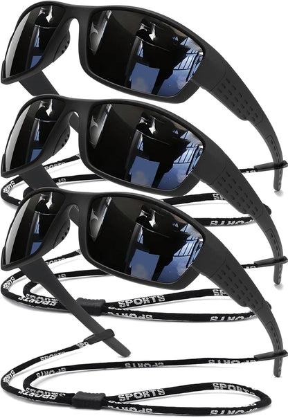 Polarized Sports Sunglasses Men UV400 Protection Lightweight Wrap Around Goggles for Cycling Fishing Driving Running