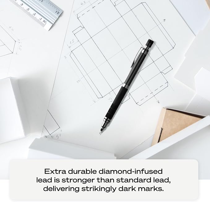 UNI uniball Kuru Toga Elite Mechanical Pencil Starter Kit,0.5mm,HB #2,Silver Barrel,(Pack of 2)