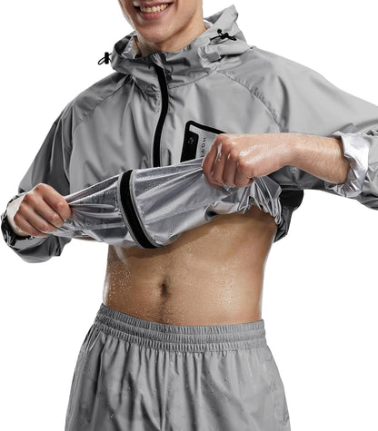 HOTSUIT Sauna Suit Men Anti Rip Boxing Sweat Suits Exercise Workout Jacket