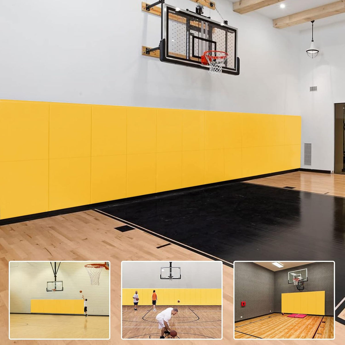 PROGOAL 2"/4" Thick Foam Protection Wall Pad，Gym Basketball-Court Protectors，Durable Waterproof Padding for Wall-Mounted Basketball Hoops(60" L x 20" W)…