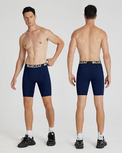 Blueleaf Men's Compression Shorts Sports Running Spandex Shorts Performance Athletic Workout Base Layer Underwear