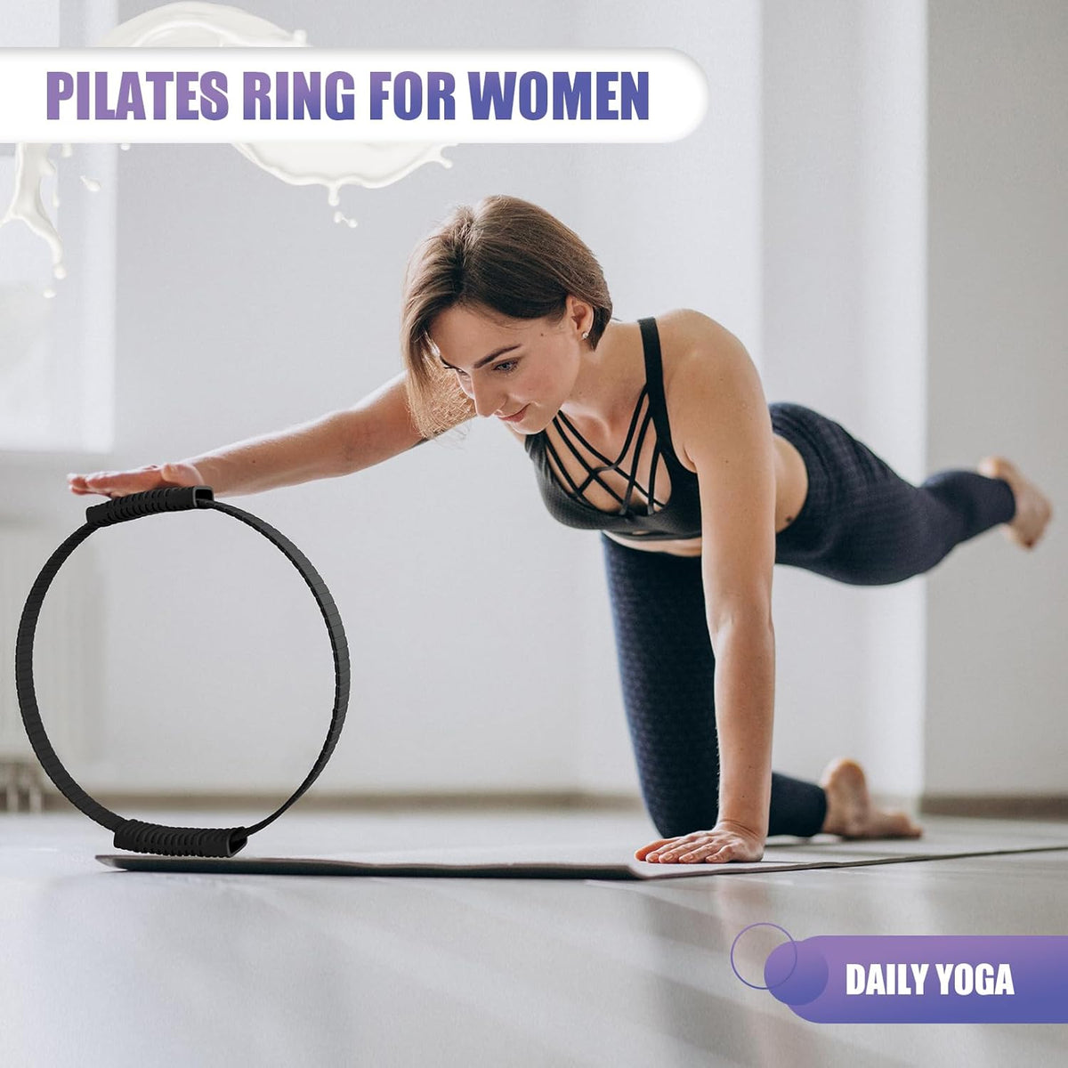 Pilates Ring, 13.5"/12" Silicone Magic Circle with Training Poster & Portable Bag, Pilates Ring Circle for Inner Thigh Workout, Yoga, Lose Weight & Physical Therapy for Women
