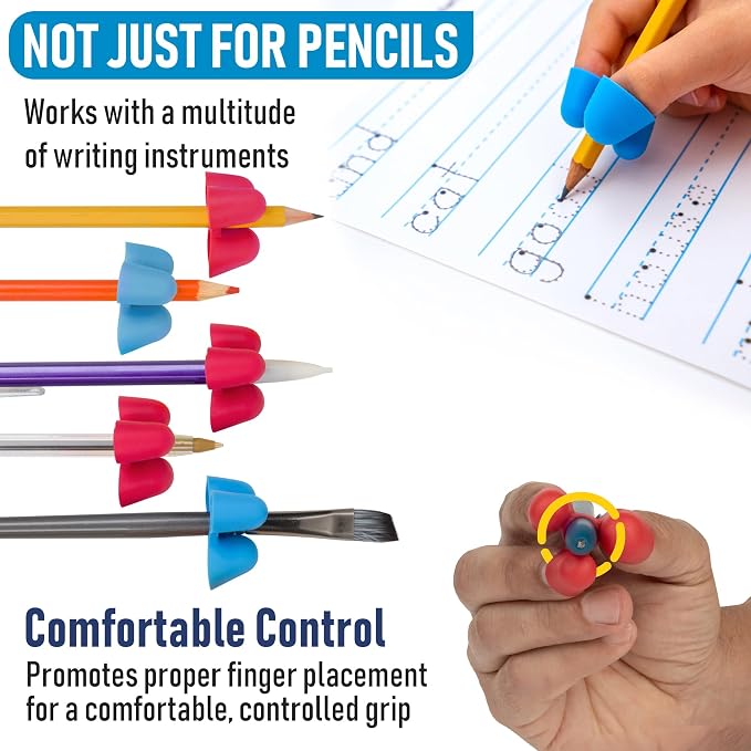 The Pencil Grip Writing Claw, Large Size Grips, Blue and Red Grips, Set of 12 - TPG-21312