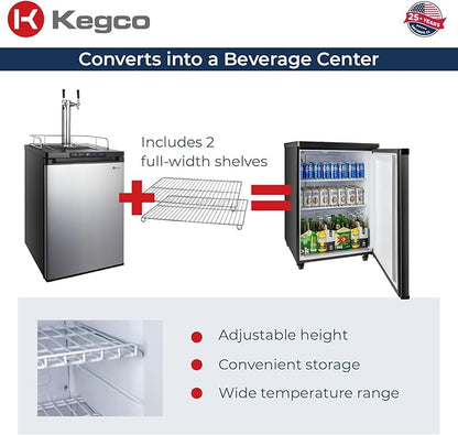 Kegco K309SS-2 24" Wide Dual Tap Stainless Steel Digital Kegerator