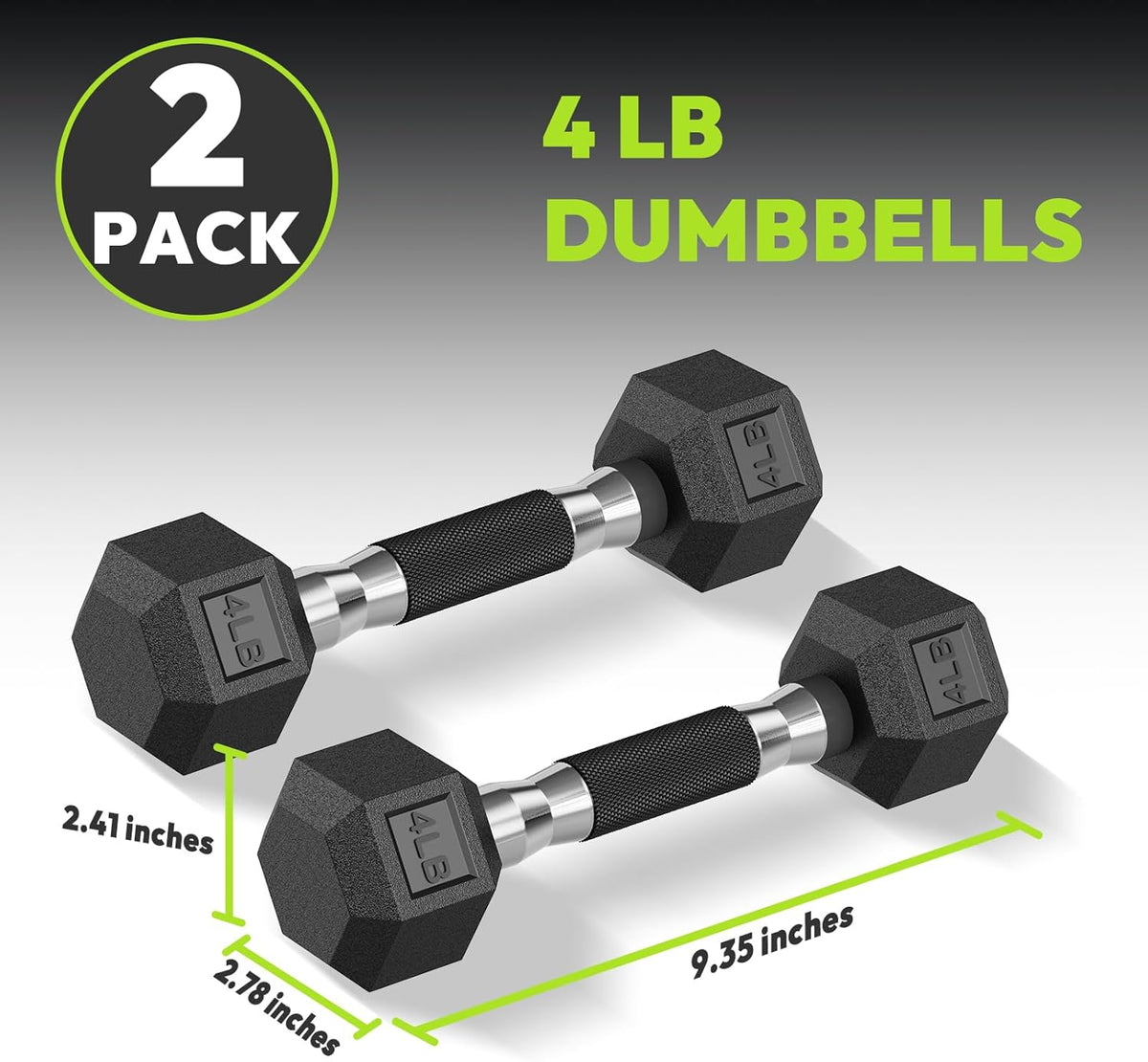 Hex Dumbbell Set 2.5-400 lb, Rubber Encased Exercise & Fitness Dumbbells, Weights Dumbbells Set of 2, Hand Weight for Strength Training