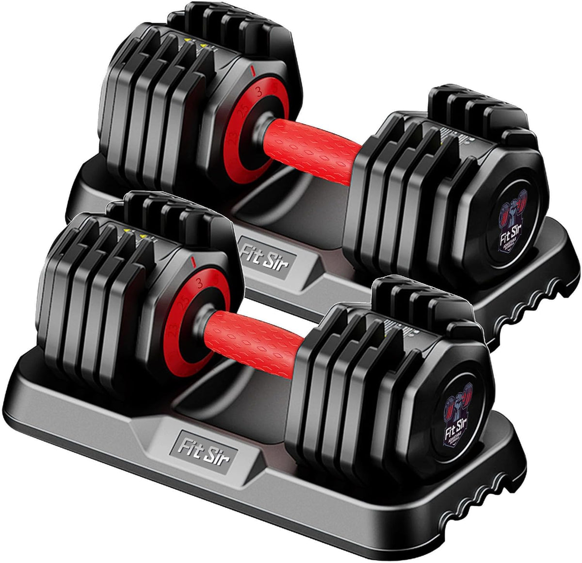 Adjustable Dumbbell Set 25/55/90LBS,10 in 1 Free Weights Dumbbell with Anti-Slip Texture Handle,1 Sec Speed Adjustment Men/Women Gym and Home Strength Training Equipment.