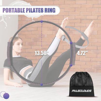 Pilates Ring, 13.5"/12" Silicone Magic Circle with Training Poster & Portable Bag, Pilates Ring Circle for Inner Thigh Workout, Yoga, Lose Weight & Physical Therapy for Women