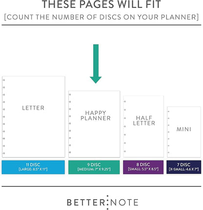 BetterNote COVER 9-Disc Planner Lightweight Durable MEDIUM Prana