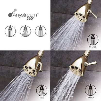 Speakman S-2252-PB Signature Brass Icon Anystream High Pressure Adjustable Shower Head, Polished Brass, 2.5 GPM