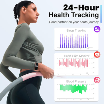 Sleep & Fitness Tracker Wristband for Women Men | 24/7 Heart Rate, Blood Oxygen & Stress Monitor | Step & Calorie Counter | IP68 Waterproof Activity Tracker, No Subscription Fee (Black)