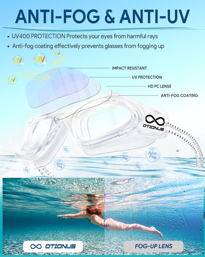 Swim Goggles, Polarized Adult Swimming Goggles Bungee Strap No Hair Pulling Anti-fog Pool Goggles for Men Women