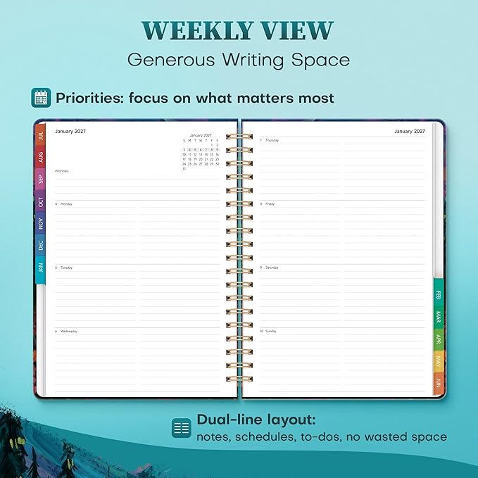 Planner 2026-2027 Weekly & Monthly Academic Planner, 7.4" x 10.2"