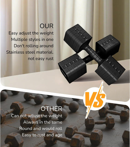 Adjustable Dumbbell Set for Women Men 16LB 20LB Hand Weights Dumbbells Sets Woman Exercise Fitness dumbbell Adjust dumbbells set of 2 for Home Gym Workout Strength Training Equipments