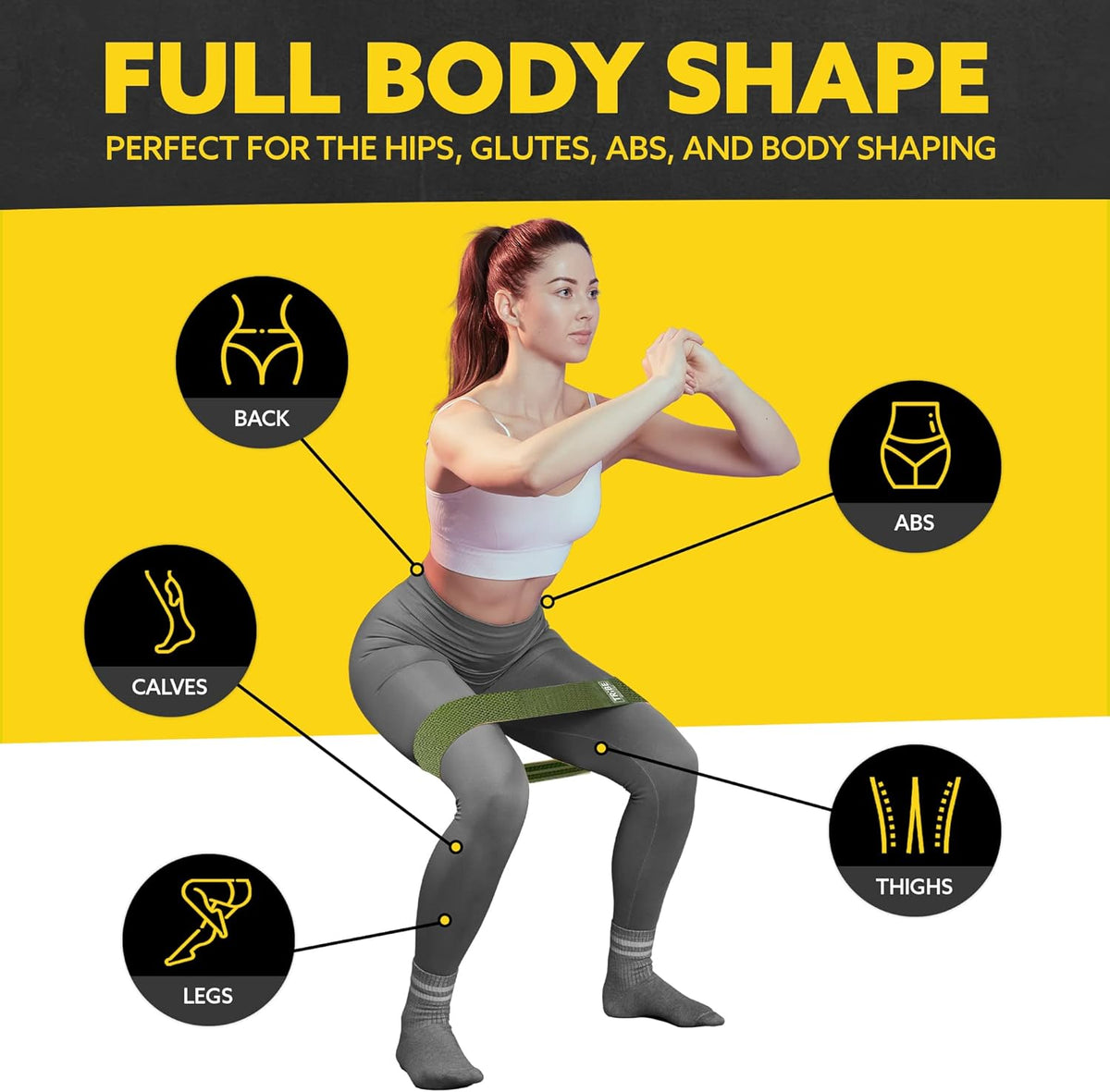 Fabric Resistance Bands for Legs - Workout Bands Resistance Bands for Men and Women - Booty Bands for Working Out - Exercise Bands Resistance Bands Set - Elastic Bands for Exercise