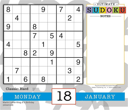 Ultimate Sudoku 2027 Daily Desk Calendar: Boxed Page-a-Day Puzzle Calendar with Day-to-Day Classic, Irregular, Multi, Odd/Even, Diagonal & Sum Variants