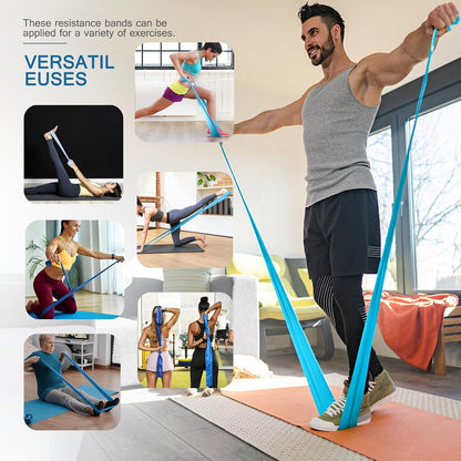 5 Pcs Professional Resistance Bands. Latex-Free, Elastic Band, Work Out Bands, Stretch Bands for Working Out Women or Men, Exercise Bands Set for Physical Therapy, Yoga, Pilates