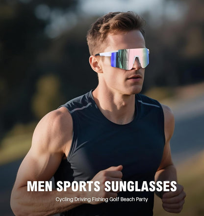 MALIDAK Sports Sunglasses for Mens Women Youth Baseball Sunglasses UV400 Protection Men Cycling Glasses