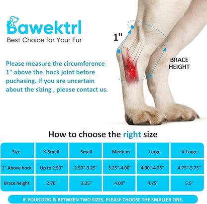 Dog Leg Braces for Rear Legs, Hock Brace for Back Legs with Metal Strips and Safety Reflective Straps for Short Legs, Joint Warps Support for Hind Legs Injuries Sprains Arthritis (Small(1Pair))