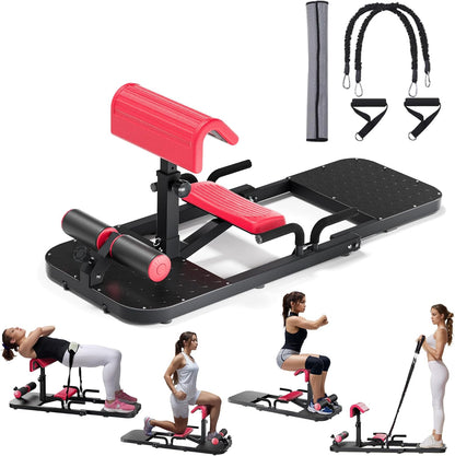 Hip Thrust & Squat Machine for Home – Multi-Function Glute Builder, Leg & Core Strengthening Equipment – Adjustable Sissy Squat, Hip Thrusts, Squat Assist Machine for Home Gym