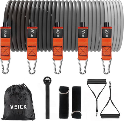VEICK Resistance Bands, Exercise Bands, Workout Bands, Resistance Bands for Working Out with Handles for Men and Women, Exercising Bands for Fitness Weights Work Out at Home