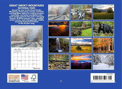 Great Smoky Mountains Calendar 2027 Tennessee Blue Ridge Monthly Wall Calender 12 Month | American Made In The USA