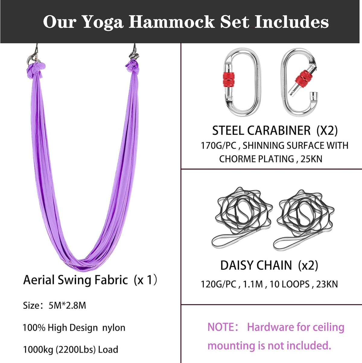 5.5 Yards Aerial Silk Swing Outdoor Hammock Aerial Yoga Swing For Adults,Aerial Yoga Hammocks for outside